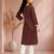 Brown cotton handwork kurta with pant