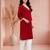Maroon cotton handwork kurta with pant