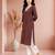 Brown cotton handwork kurta with pant