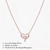 925 Sterling Silver Rose Gold Plated Heart Pendant Necklace for Women with Cubic Zirconia