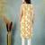 Yellow floral printed cotton straight kurta for women