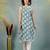 Blue floral printed cotton straight kurta for women