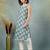 Blue floral printed cotton straight kurta for women