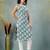 Blue floral printed cotton straight kurta for women