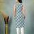 Blue floral printed cotton straight kurta for women
