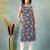 Blue floral printed cotton straight kurta for women