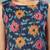 Blue floral printed cotton straight kurta for women