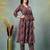 Maroon floral printed cotton stitched a-line kurta set with pyjama for women