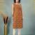 Brown floral printed cotton straight kurta for women