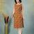 Brown floral printed cotton straight kurta for women