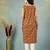 Brown floral printed cotton straight kurta for women