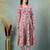 Cream floral printed cotton stitched a-line kurta set with pyjama for women