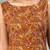 Brown floral printed cotton straight kurta for women