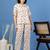 White printed cotton peter pan collar co-ord night suit for women