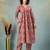 Brown floral printed cotton stitched a-line kurta set with pyjama for women