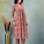 Brown floral printed cotton stitched a-line kurta set with pyjama for women