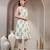 Off-white floral printed cotton stitched a-line kurta set with pyjama for women