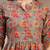 Grey floral printed cotton flared top for women