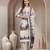 Grey floral printed cotton stitched straight kurta set with pyjama for women