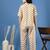 White printed cotton peter pan collar co-ord night suit for women