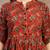 red floral printed cotton flared top for women