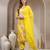 Yellow floral printed rayon stitched straight kurta set with patiala salwar for women