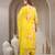 Yellow floral printed rayon stitched straight kurta set with patiala salwar for women
