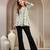 Off-white floral printed cotton flared top for women