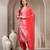 Pink floral printed rayon stitched straight kurta set with patiala salwar for women