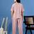 Pink printed cotton peter pan collar co-ord night suit for women