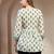 Off-white floral printed cotton flared top for women