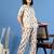 White printed cotton peter pan collar co-ord night suit for women