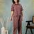 Brown printed cotton peter pan collar co-ord night suit for women