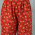 Red printed cotton peter pan collar co-ord night suit for women
