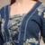 Blue floral printed cotton flared top for women