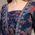 Blue floral printed cotton flared top for women