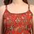 Red floral printed cotton flared top for women