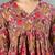 Brown  floral printed cotton flared top for women
