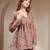 Brown floral printed cotton flared top for women