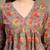 Brown floral printed cotton flared top for women
