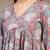 Sky-blue floral printed cotton flared top for women