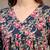 Blue floral printed cotton flared top for women