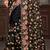 Black sequin zari embroidered work net saree with unstitch blouse piece
