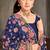 Navy blue sequin zari embroidered work net saree with unstitch blouse piece