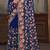 Navy blue sequin zari embroidered work net saree with unstitch blouse piece