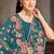 Teal blue sequin zari embroidered work net saree with unstitch blouse piece