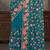 Teal blue sequin zari embroidered work net saree with unstitch blouse piece