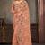 Peach sequin zari embroidered work net saree with unstitch blouse piece