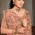 Peach sequin zari embroidered work net saree with unstitch blouse piece