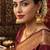 gold-plated antique matte chandbali kashmiri earrings with red stones